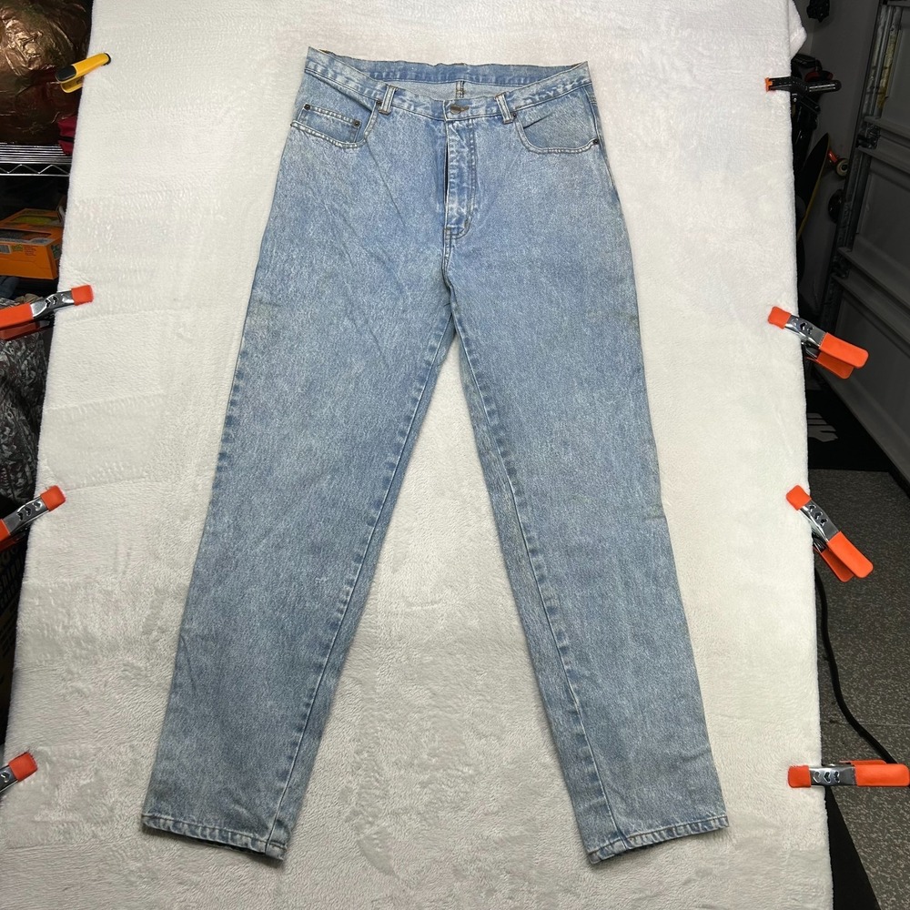Texas Tuff Straight Jeans Men's Blue Denim Pockets Classic Zip Fly - 34X32